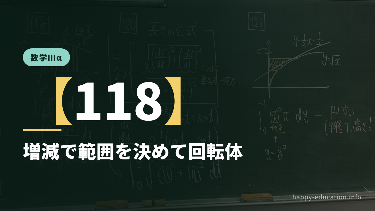 数学Ⅲα【118】増減で範囲を決めて回転体